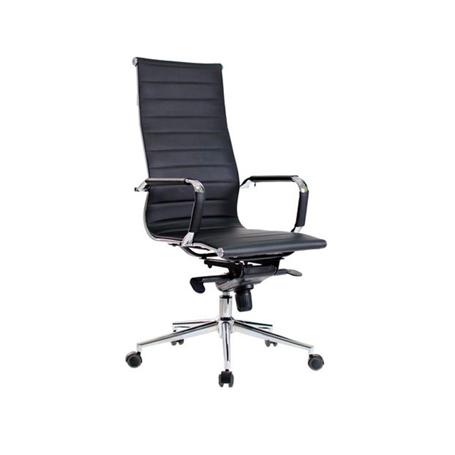 Silla Aluminum alta eco cuero. Importada